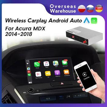 FELLOSTAR Wireless Apple CarPlay Android Auto за Acura MDX 2014-2018 Подкрепа на мултимедийна кутия с огледало позоваване на картата