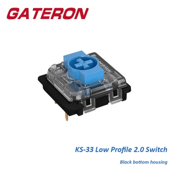 GATERON KS-33 Нископрофилен switch 2.0 с черен долен корпус 3-пинов Синьо, Червено Кафяво RGB Индивидуална Механична клавиатура с гореща замяна DIY