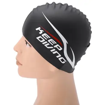 Водоустойчива силиконова шапка за плуване за мъже и жени с коси - идеално място за гмуркане и плуване в басейни