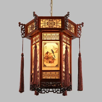 Китайски дворец фенер от масивно дърво, полилей, Преминават в къщата, коридор, Ресторант, висящи лампи, Ретро-светлини, осветление, декорация, осветителни тела