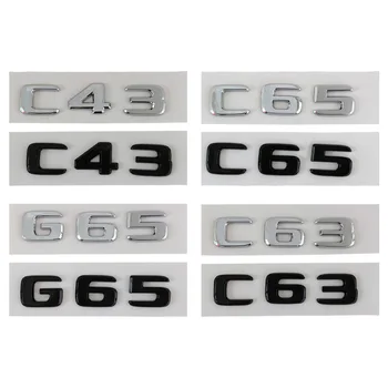3d ABS Хромирани Букви автоаксесоари Икона на Задния Багажник Стикер C43 C63 G65 Лого Емблема За Mercedes C63 AMG W205 W204 G65 W463
