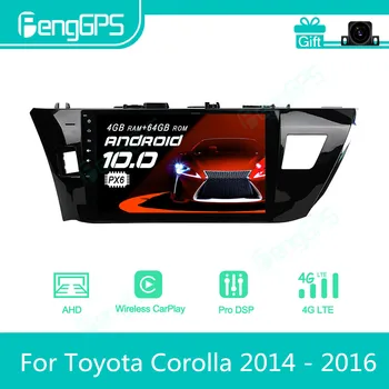 За Toyota Corolla 2014-2016 Android Авто Радио Стерео Мултимедиен Плейър 2 Din Авторадио GPS Навигация Блок PX6 Экранный Дисплей