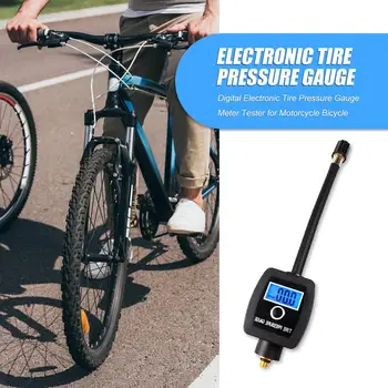 Електронен тестер за налягане в гумите за велосипеди, Цифров м, Преносим Велосипеден дисплей за грижа за мотора на открито